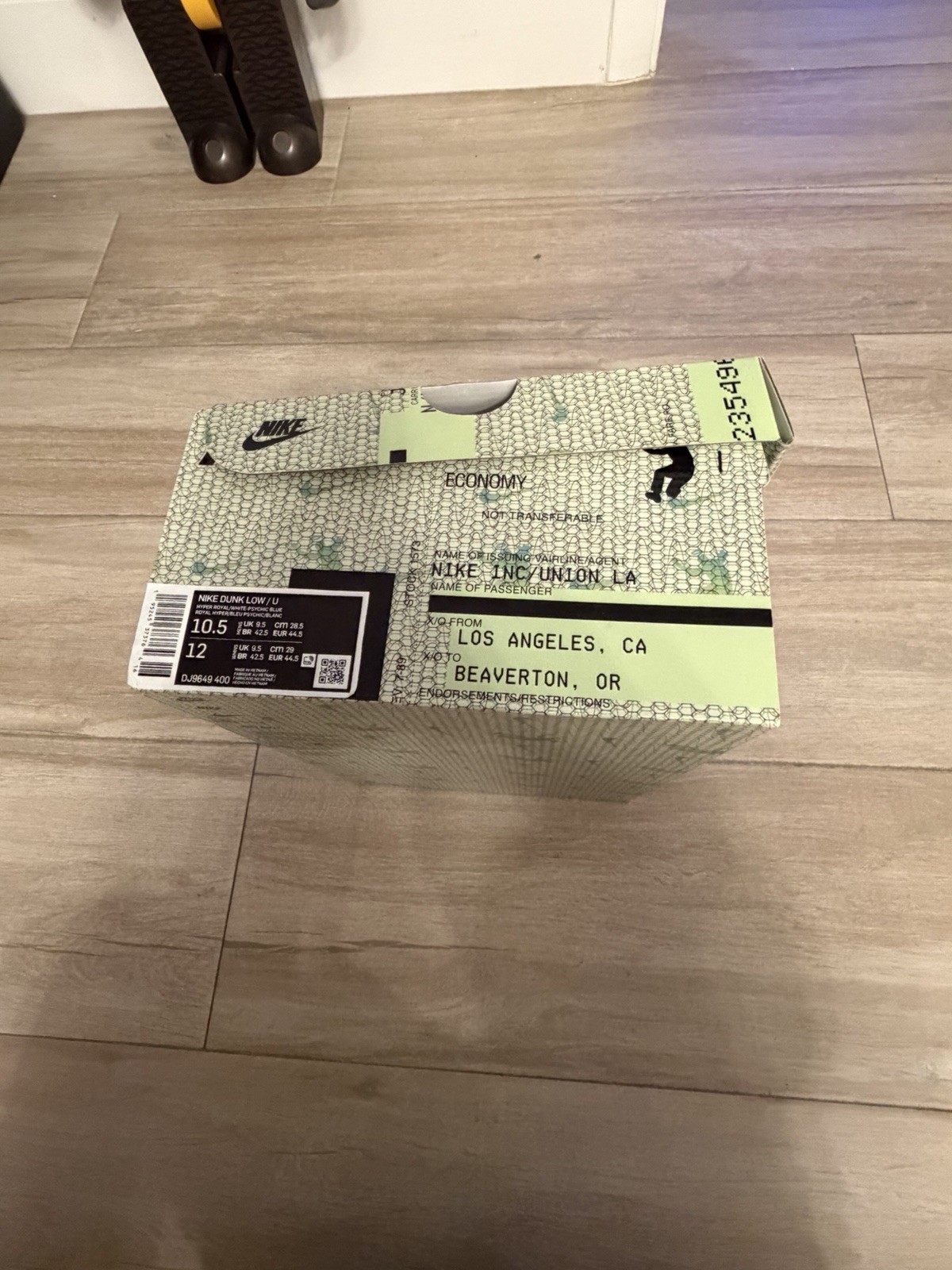 Size 10.5 – Nike Dunk Low x Union LA Passport Pack – Argon – Used