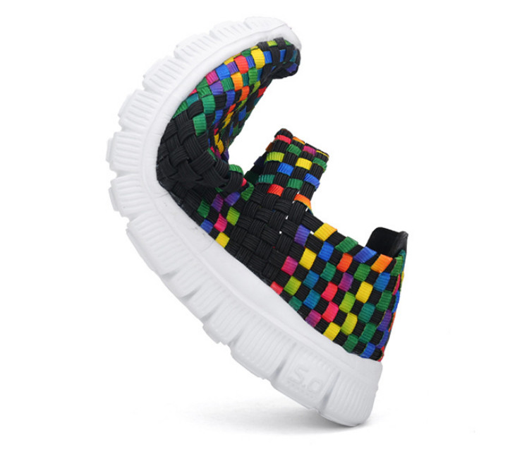 Women Woven Light Weight Elastic Trainer Comfort Slip On Sport Water Shoes WS79
