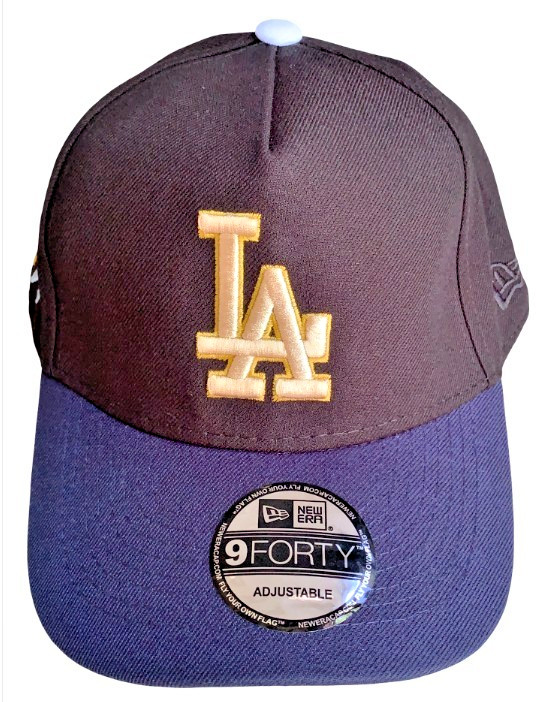 LA Dodgers Black + Navy + Gold Baseball Cap w/Shohei Ohtani caricature