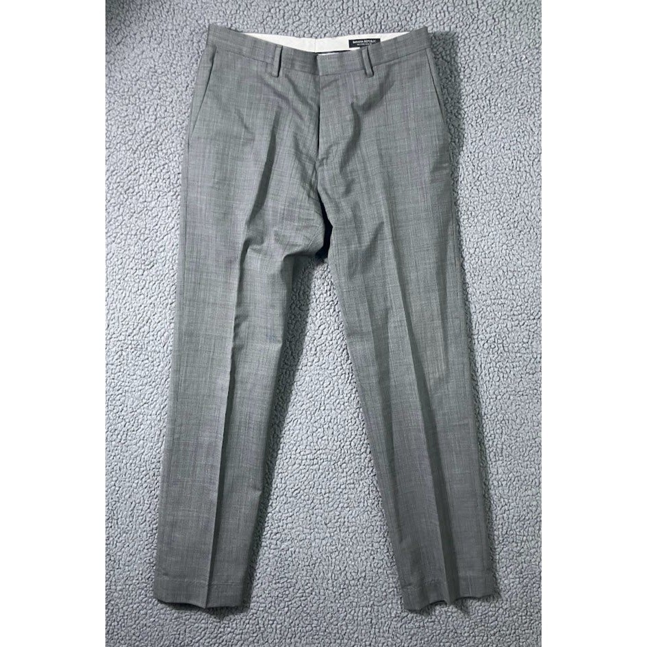 Banana Republic Mens 32×34 Tailored Slim Fit Gray Dress Pants