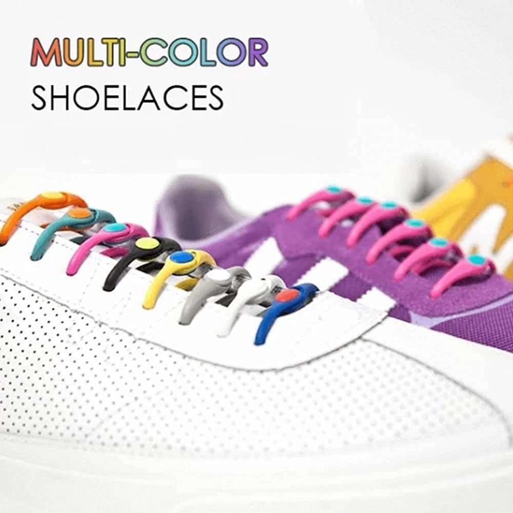 24 Pcs No-Tie Elastic Shoelaces – Stylish, Adjustable & Easy for Everyone