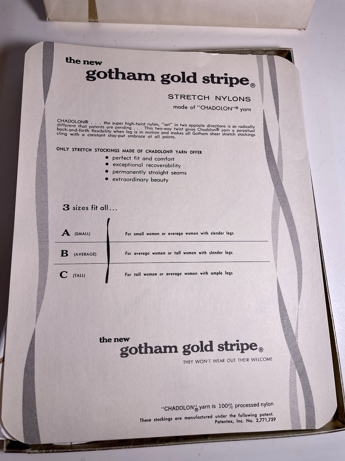 Gotham Nylons Gold Stripe Stretch Seamless Petite Sunset -RN 14447 G-40 1.35