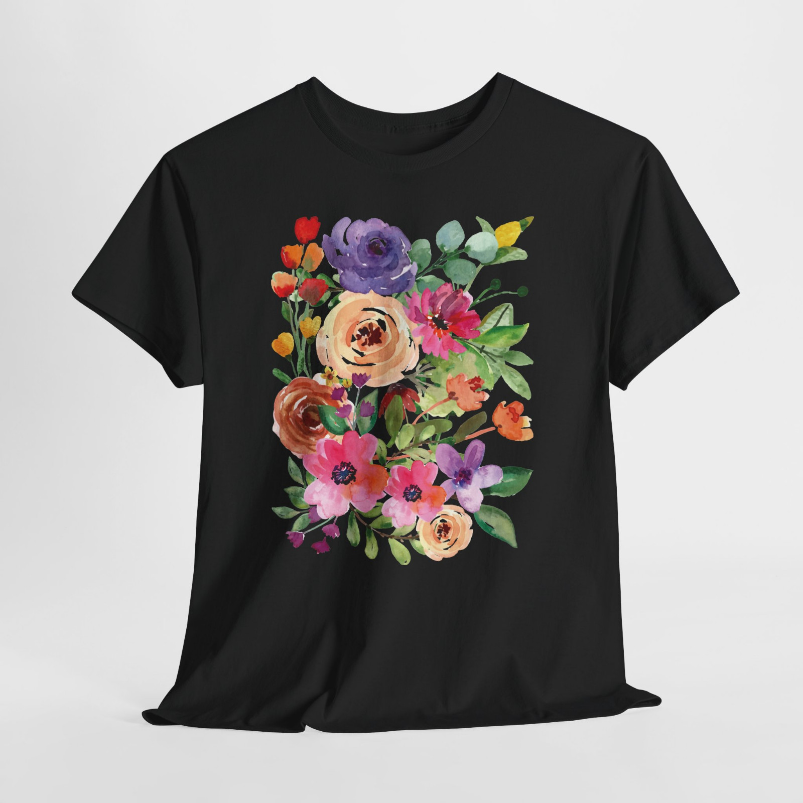 Rose Floral Bouquet Beautiful Pink Graphic T Shirt Tee Top S-XL Plus 2X 3X 4X 5X