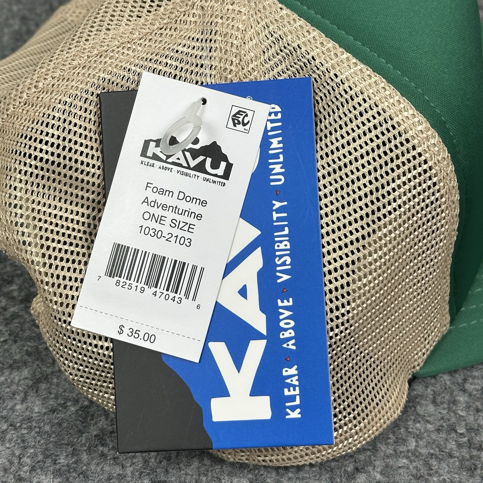 KAVU Trucker Snapback Hat Adventurine Green Adjustable NEW Adventure Foam Dome