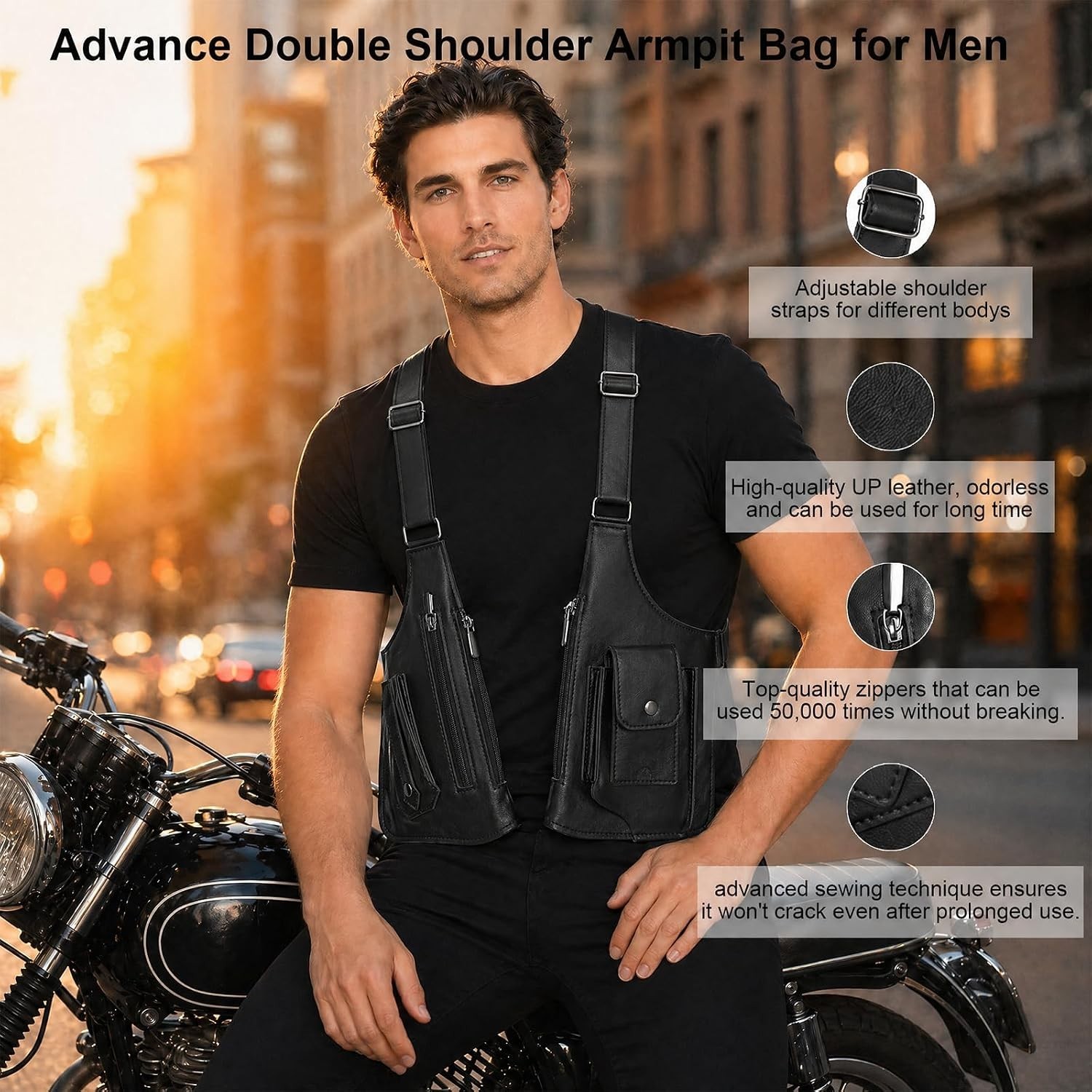 Underarm Anti-Theft Bag, Hidden Shoulder Holster, Double Storage Pouch, Phone
