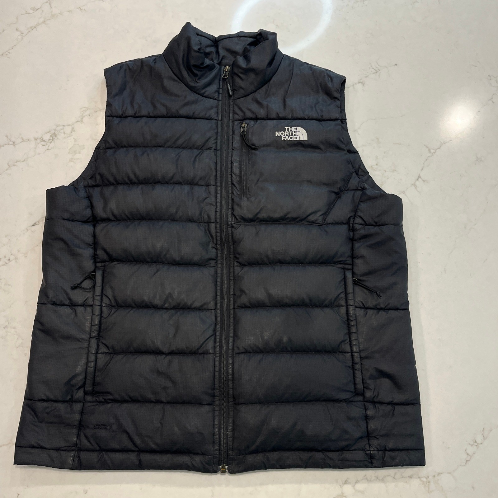 North Face 550 Down Puffer Vest Black Mens Large Gorpcore Outdoor Hiking Travel