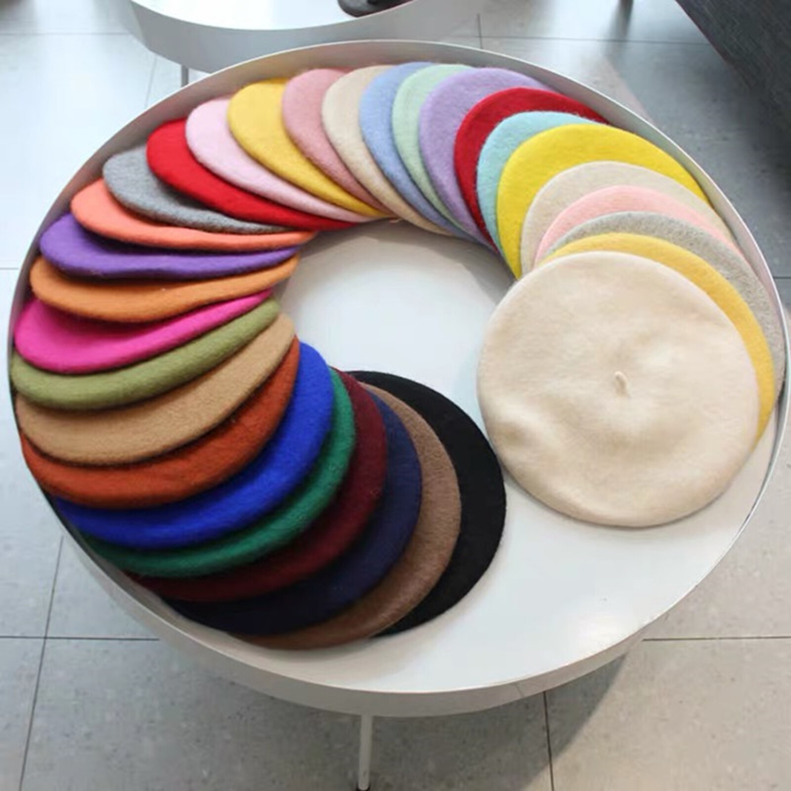 Women Casual Beanie Wool Beret Classic Elegant French Style Solid Color Hat