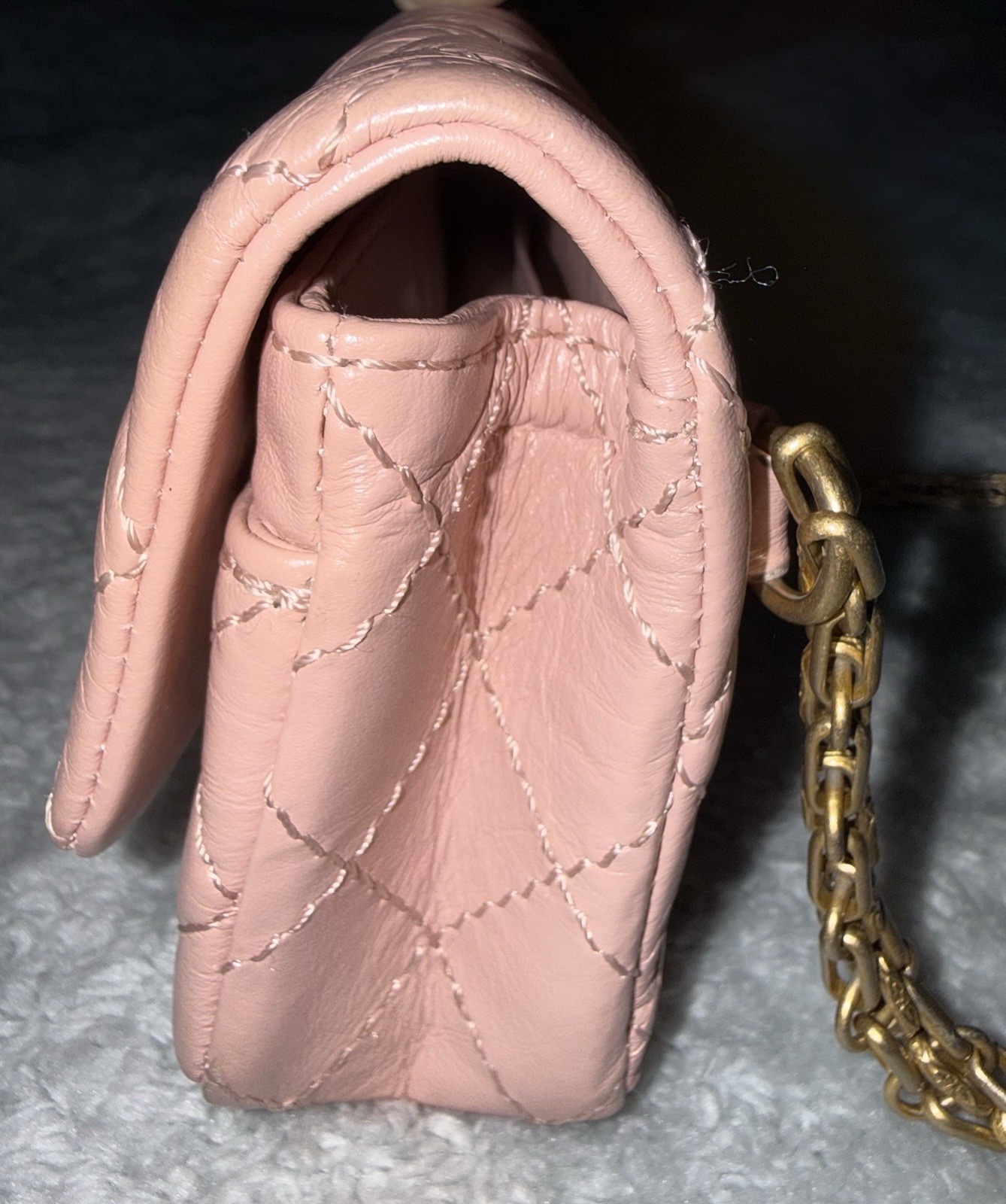 🔥 Rare CHANEL 2.55 Reissue Pink Belt Bag Aged Calfskin 27-Series