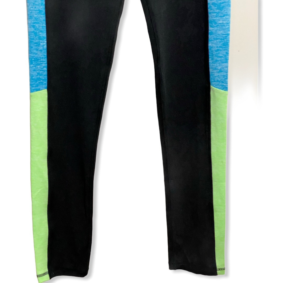 Yelete NWT Black Neon Green Blue Pull On Leggings Activewear Pants Women’s Sz Sm