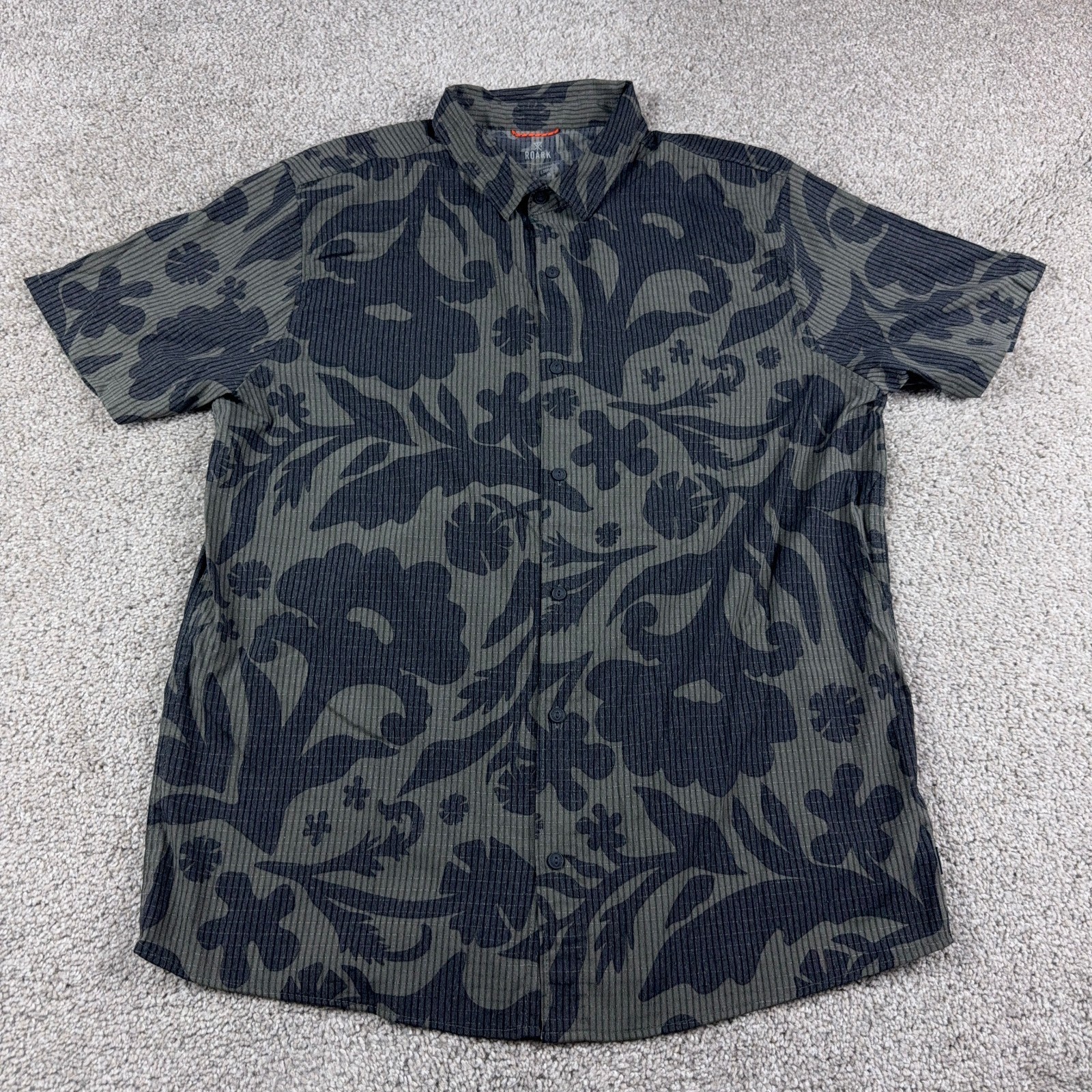 Roark Shirt Mens Extra Large Green Bless Up Button Up Perforated Vented Hiking