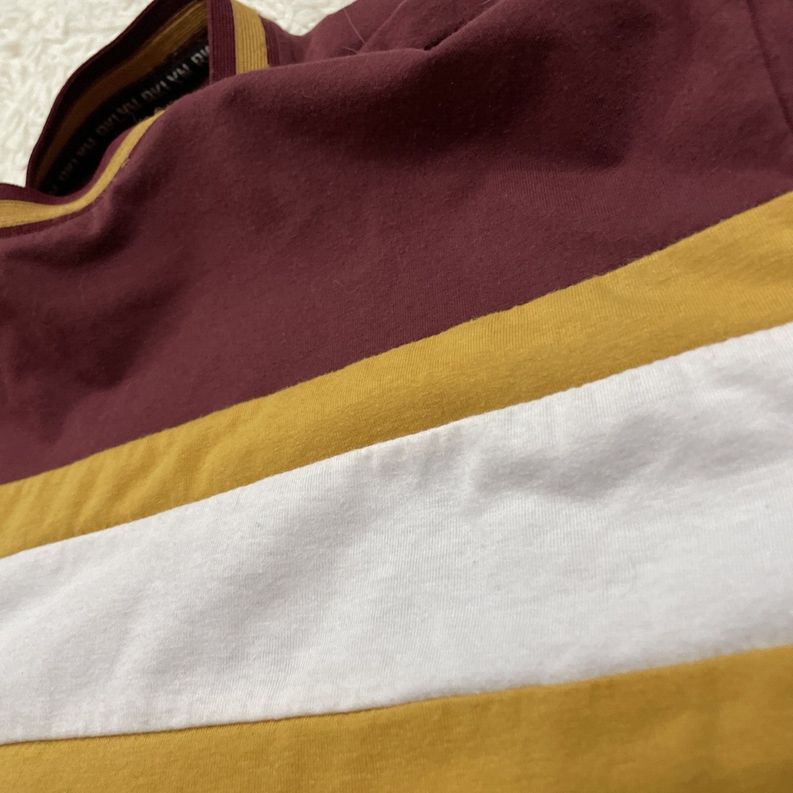 Brooklyn Laundry Retro 70s MCM Shirt Men M T Shirt Maroon Gold Cut & Sew Tee