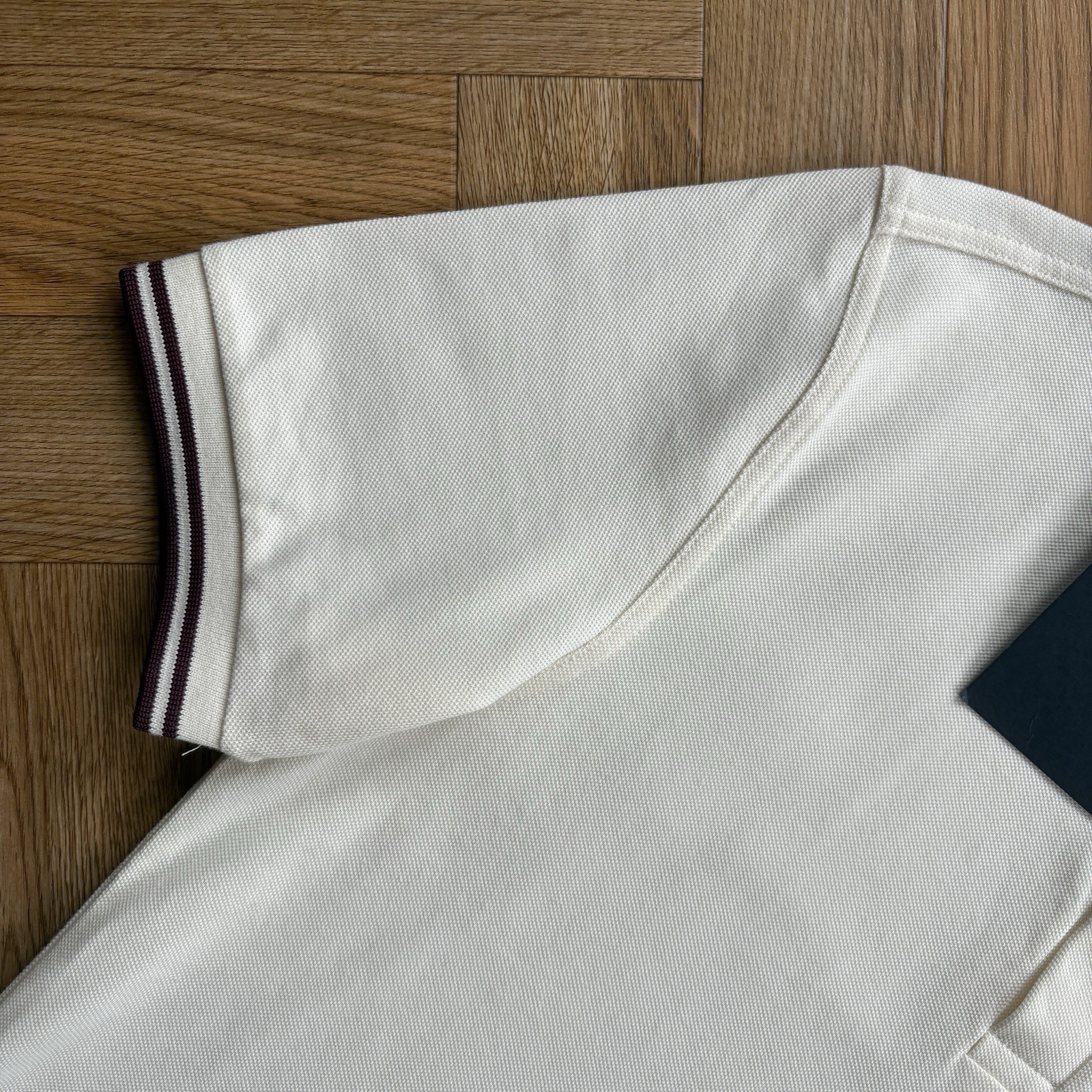 BNWT Fred Perry M3600 Short Sleeve Twin Tipped Polo Shirt Ecru Size Medium