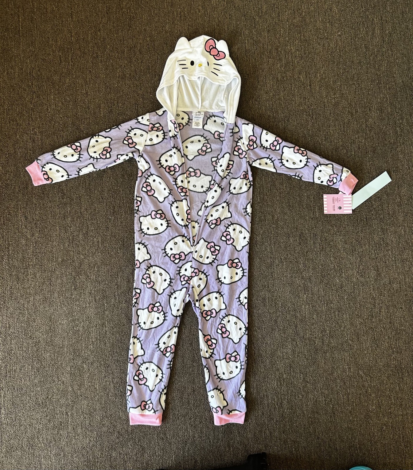 NWT Hello Kitty Hooded Costume Print Fleece Pajama Sleeper Size S (6/6x)
