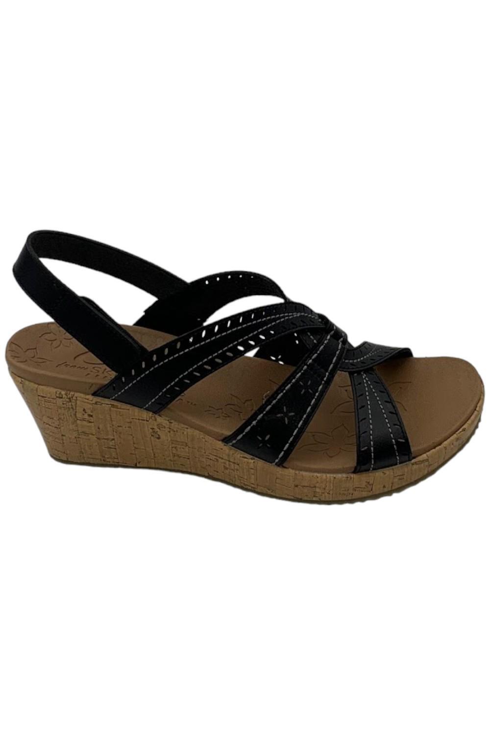 Skechers Beverlee Singback Vegan Wedges Black