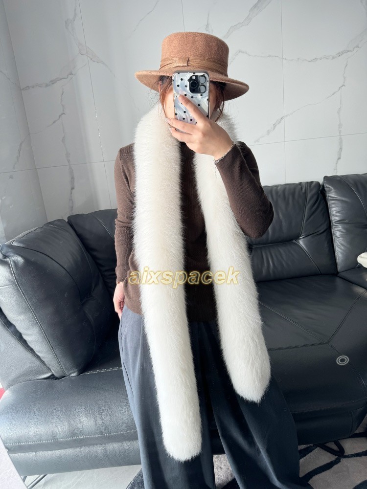 Women’s Real Fox Fur Scarf Shawl Winter Warm Long Scarves Fur Collar Neck Warm
