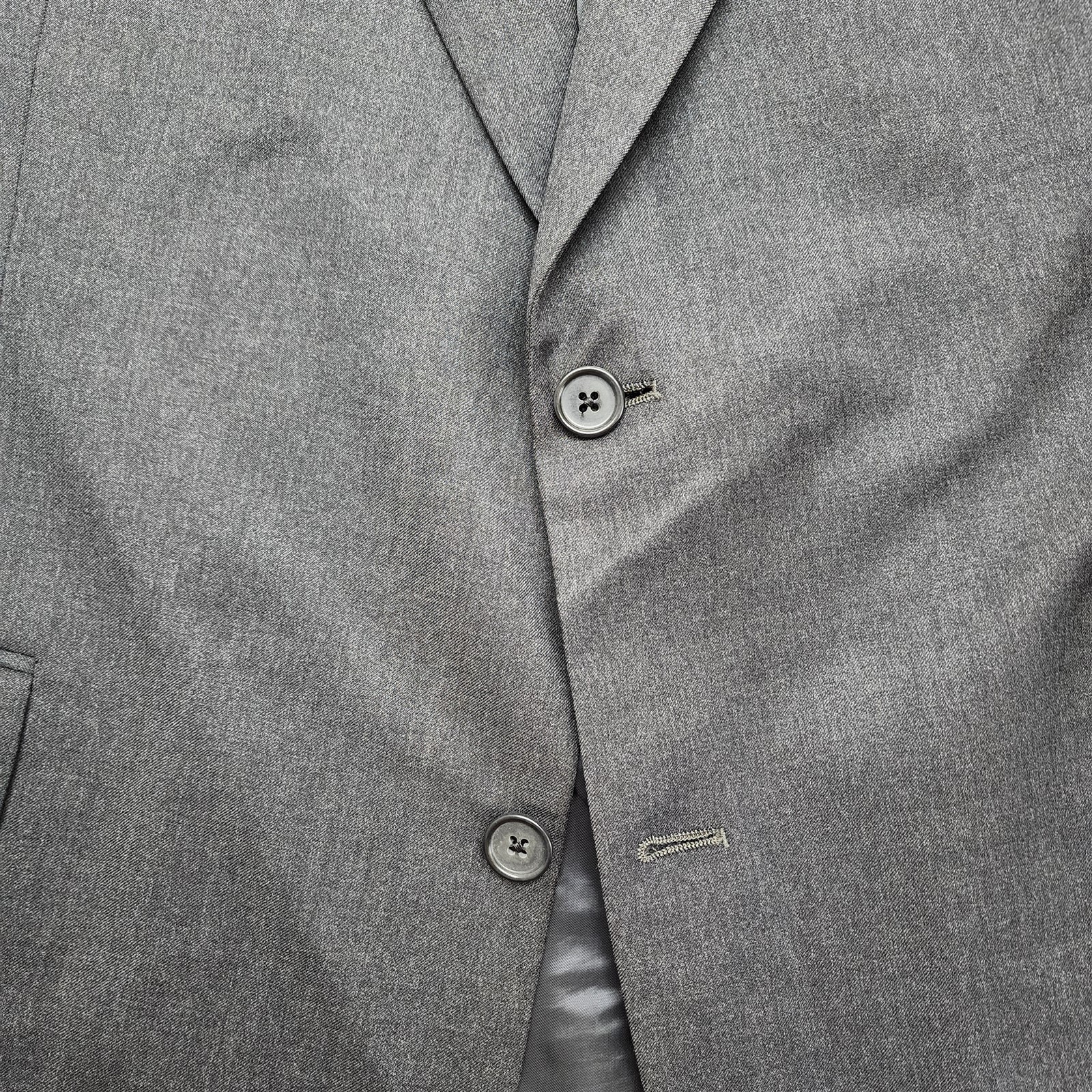 Vtg Hart Schaffner Marx USA 48R 42×30 Gray Gold Trumpeter Strong Shoulder Suit