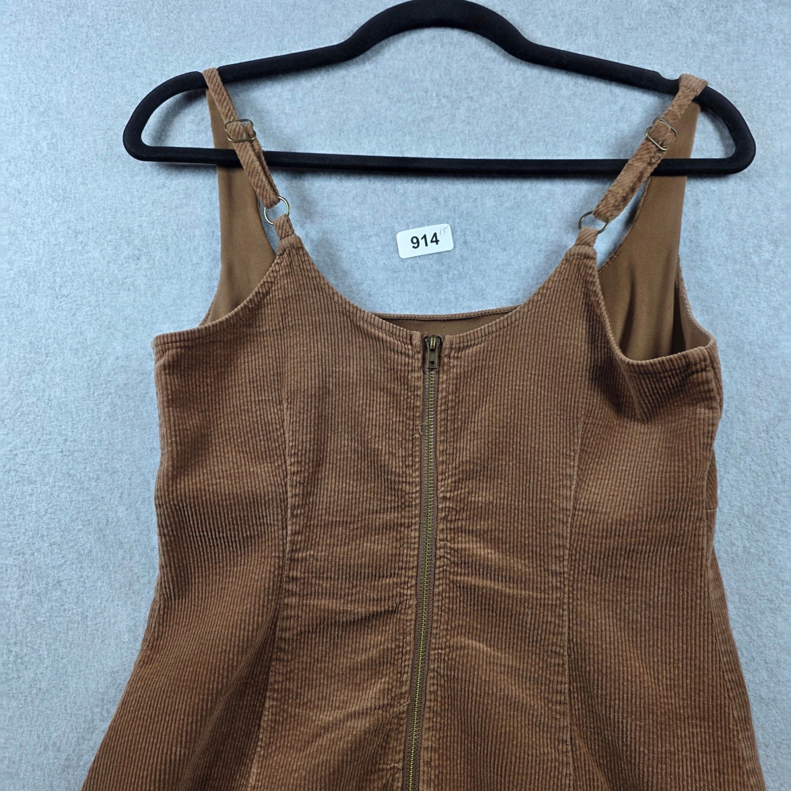 Wild Fable Brown Corduroy Mini Dress Sleeveless Adjustable Straps Size S