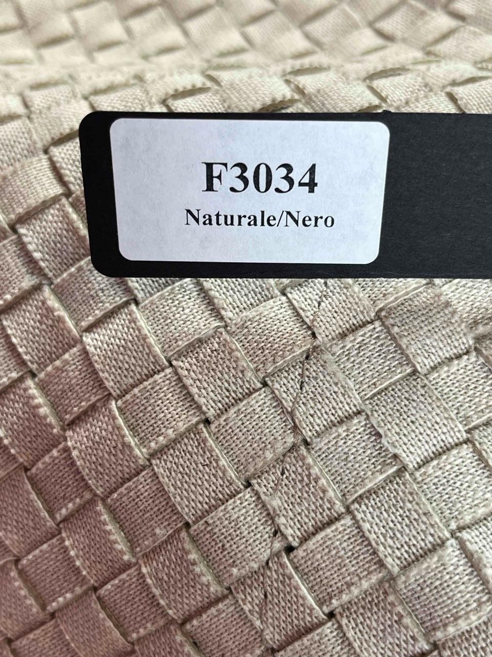 NWT FALORNI ITALIA LE BORSE Naturale/ Nero Hand Woven Canvas Tote Bag F3034