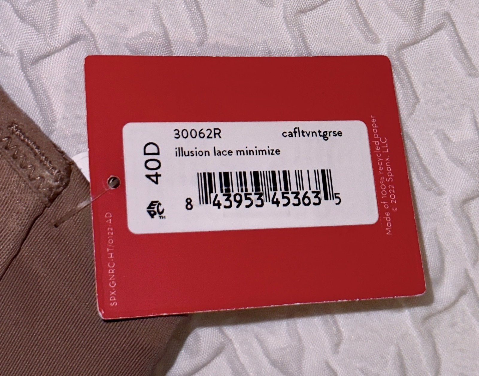 SPANX Illusion Lace Cafe Au Lait Rose Minimizer Underwire Bra 32G 34G 36DD 38DD