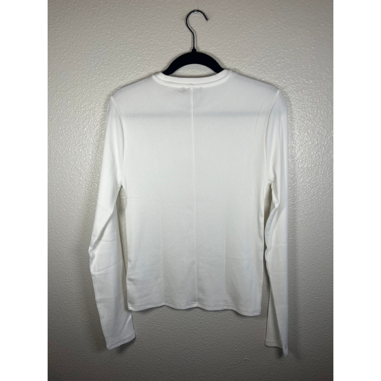 NWT J.Crew Perfect Rib Long-Sleeve T-Shirt Crewneck White Large