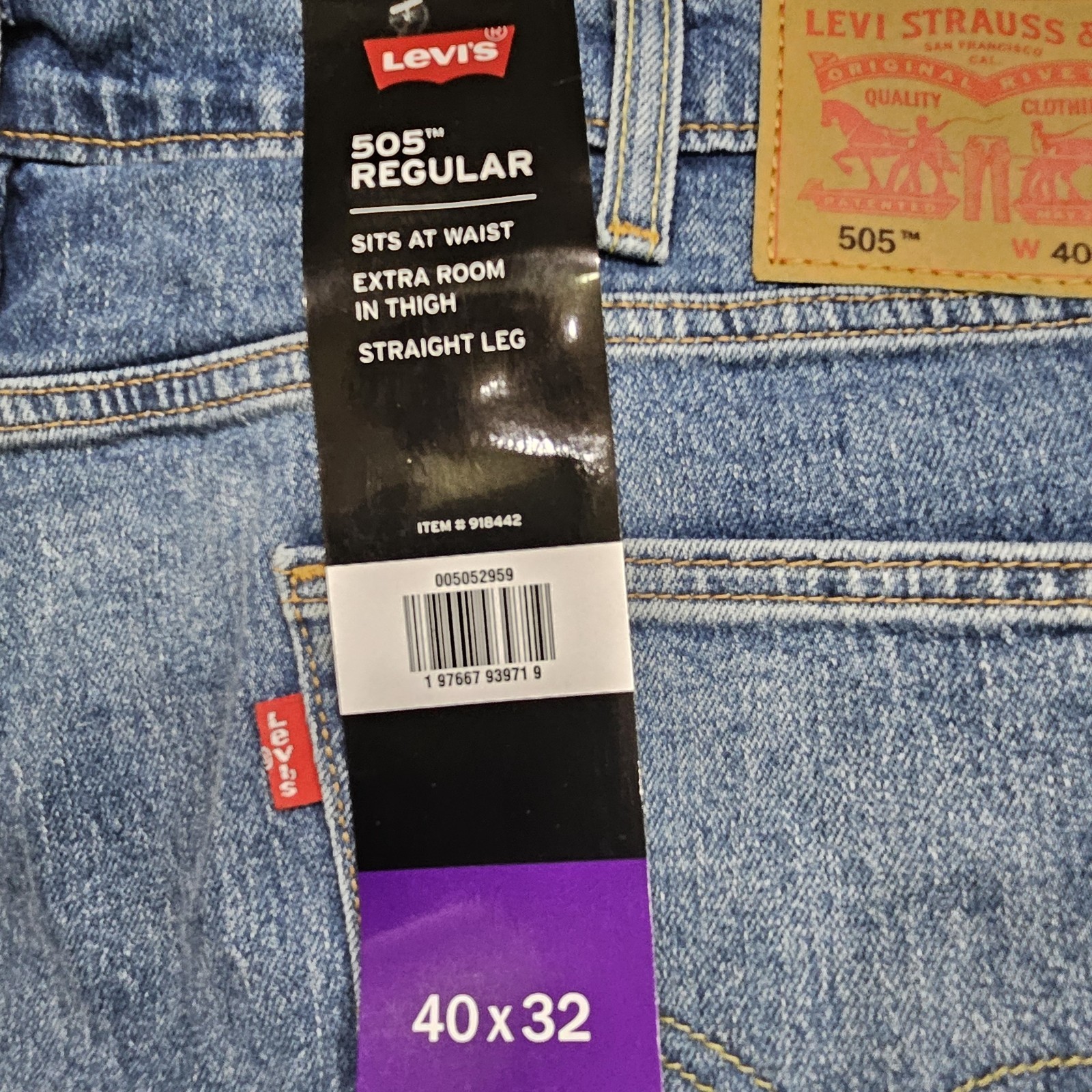 Levi’s Men’s 505 Regular Fit Straight Leg Jeans