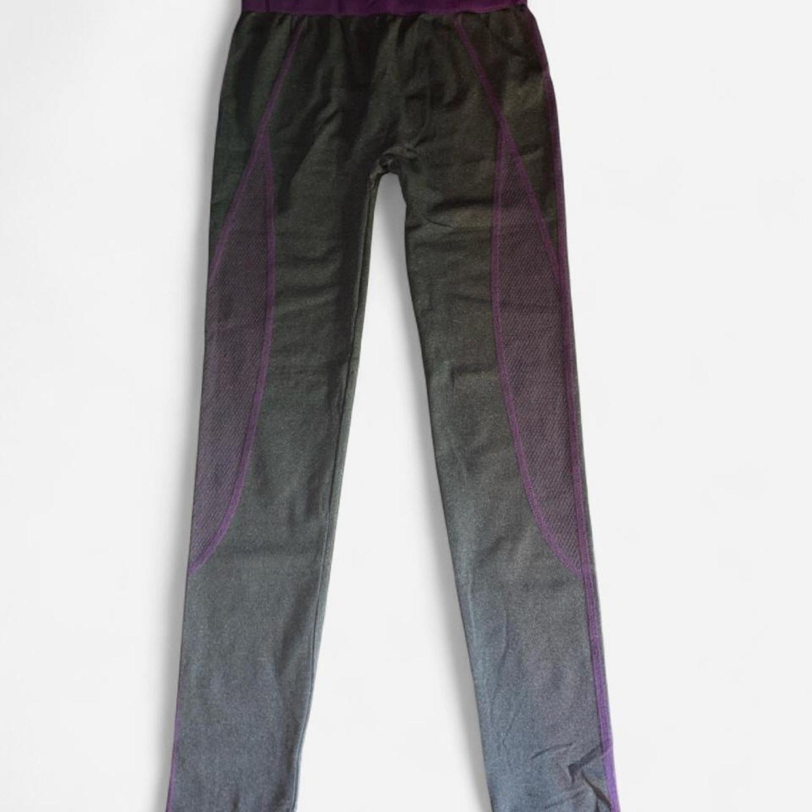 Blue Star Bright Purple Charcoal Leggings Sports Bra Set – Size L/XL