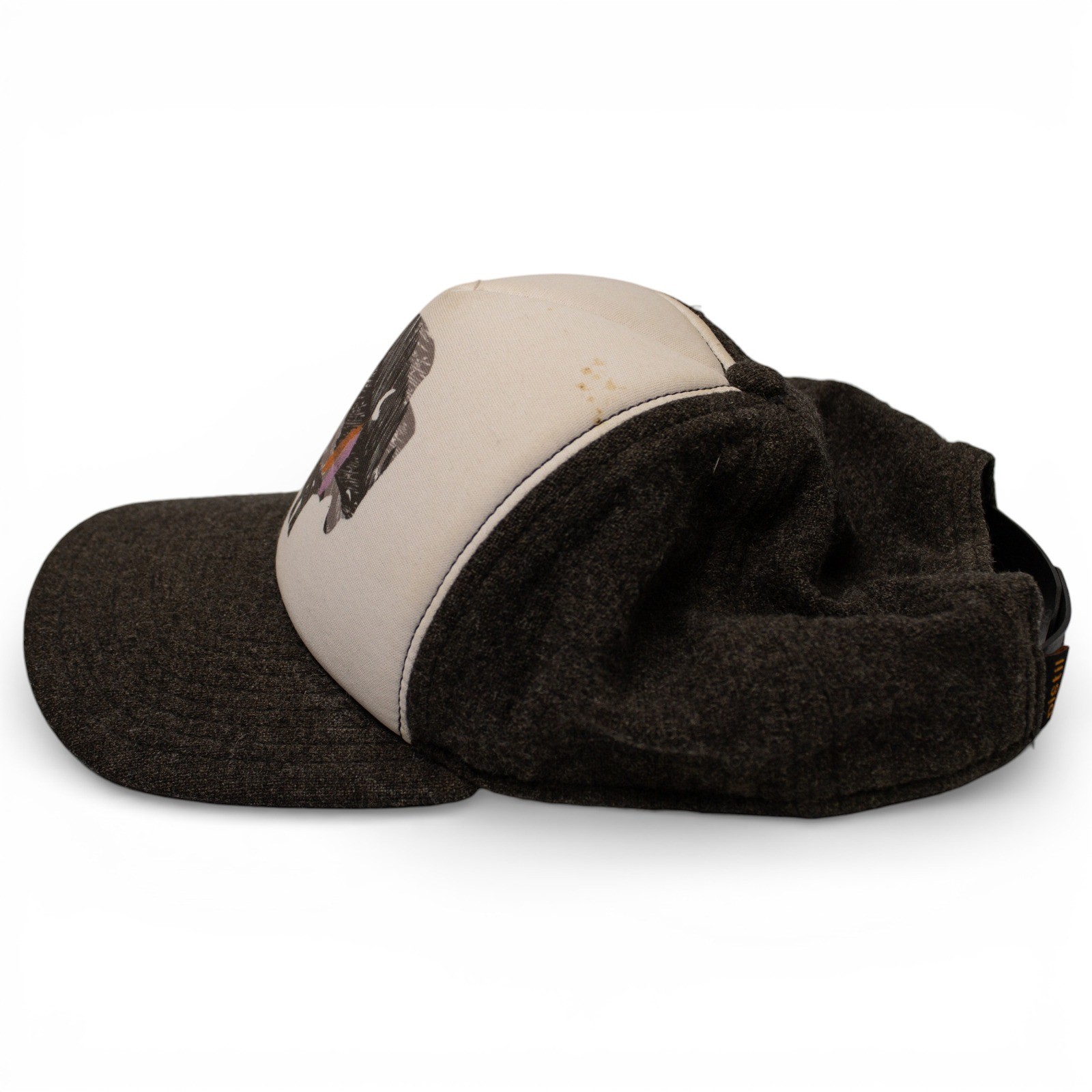 Pistil Buffalo Trucker Hat Unisex Brown Cream Wool Blend Snapback GOOD