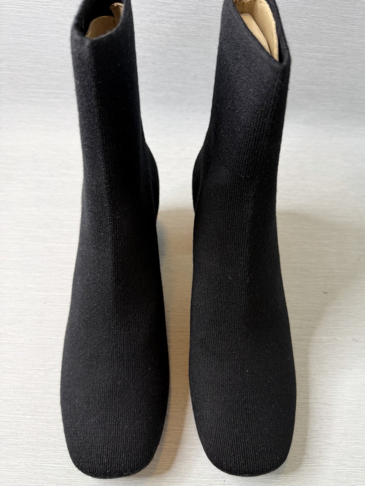 Everlane The Day Boot ReKnit Black Stretch Ankle Boots Block Heel Size 9 NWB