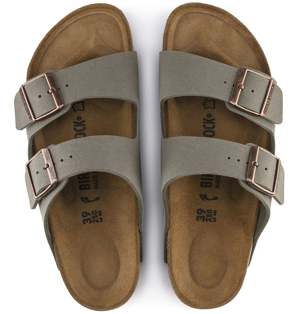 Birkenstock Arizona Birkibuc Two-Strap Mocha/Stone Unisex Sandals EU 37-45 NEW