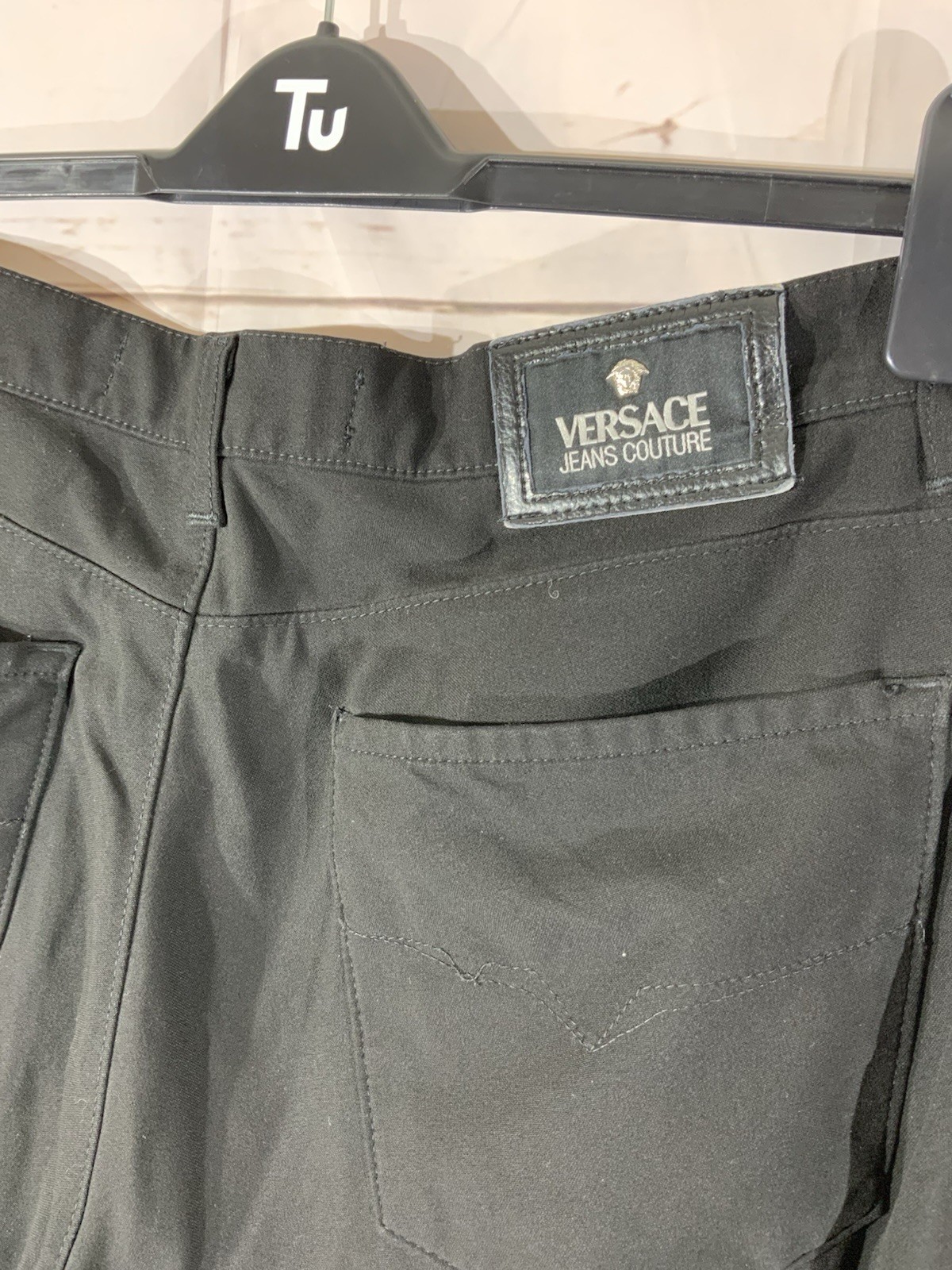 VERSACE Jeans Couture, Womens Black Trousers Size 30/50 Made In Italy (A14)