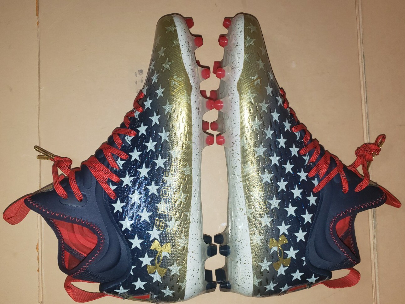 Under Armour Spotlight Lux LE MC USA Americana Football Cleats Men’s Sizes NEW