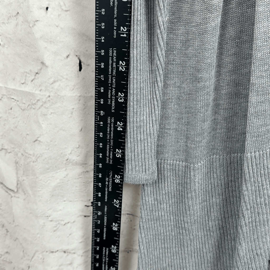 Worthington Sweater Womens L 0X Cardigan Open Longline 100% Rayon Heather Gray
