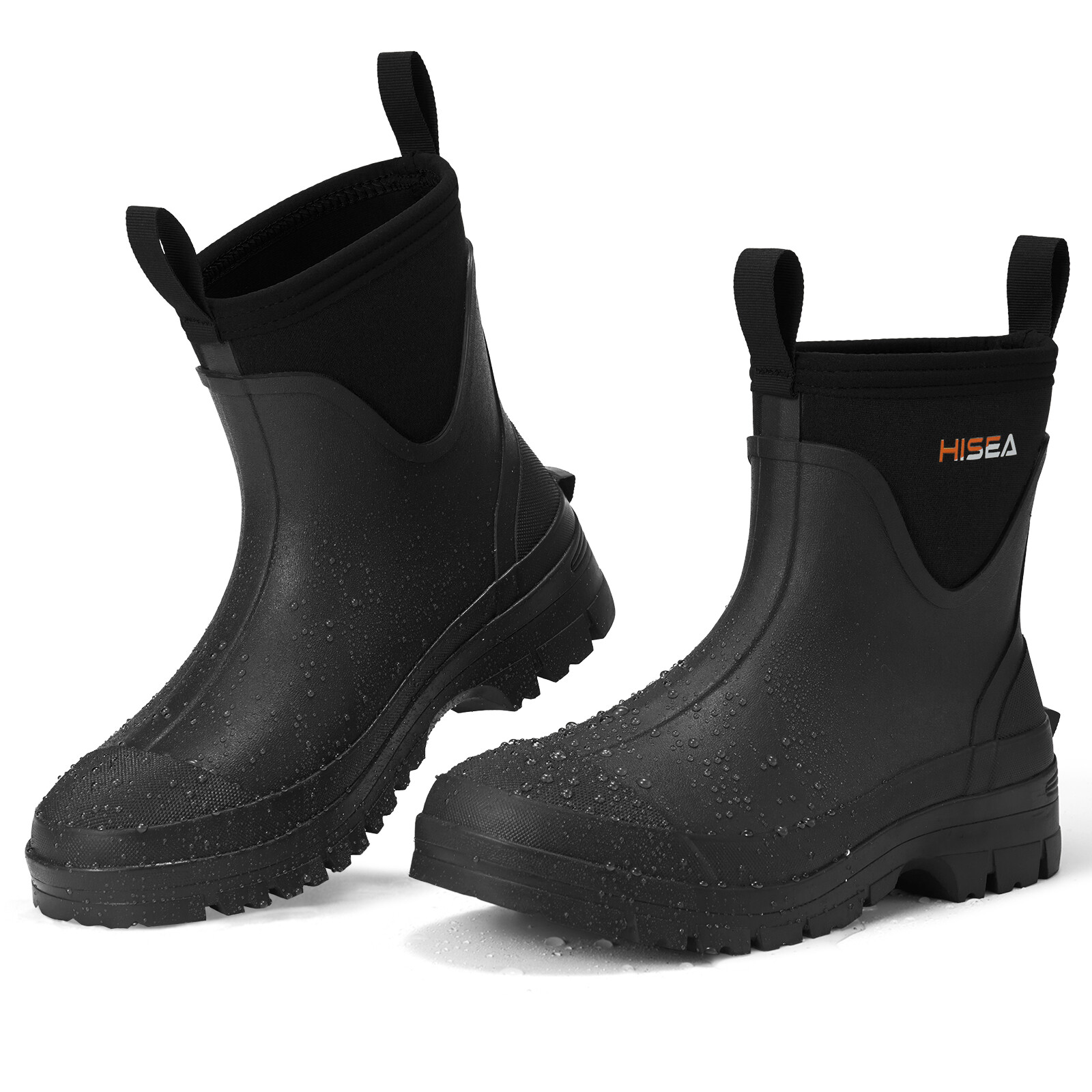 HISEA Men Waterproof Slip On Chelsea Rain Boot Steel Shank Garden Work Ankle Boo