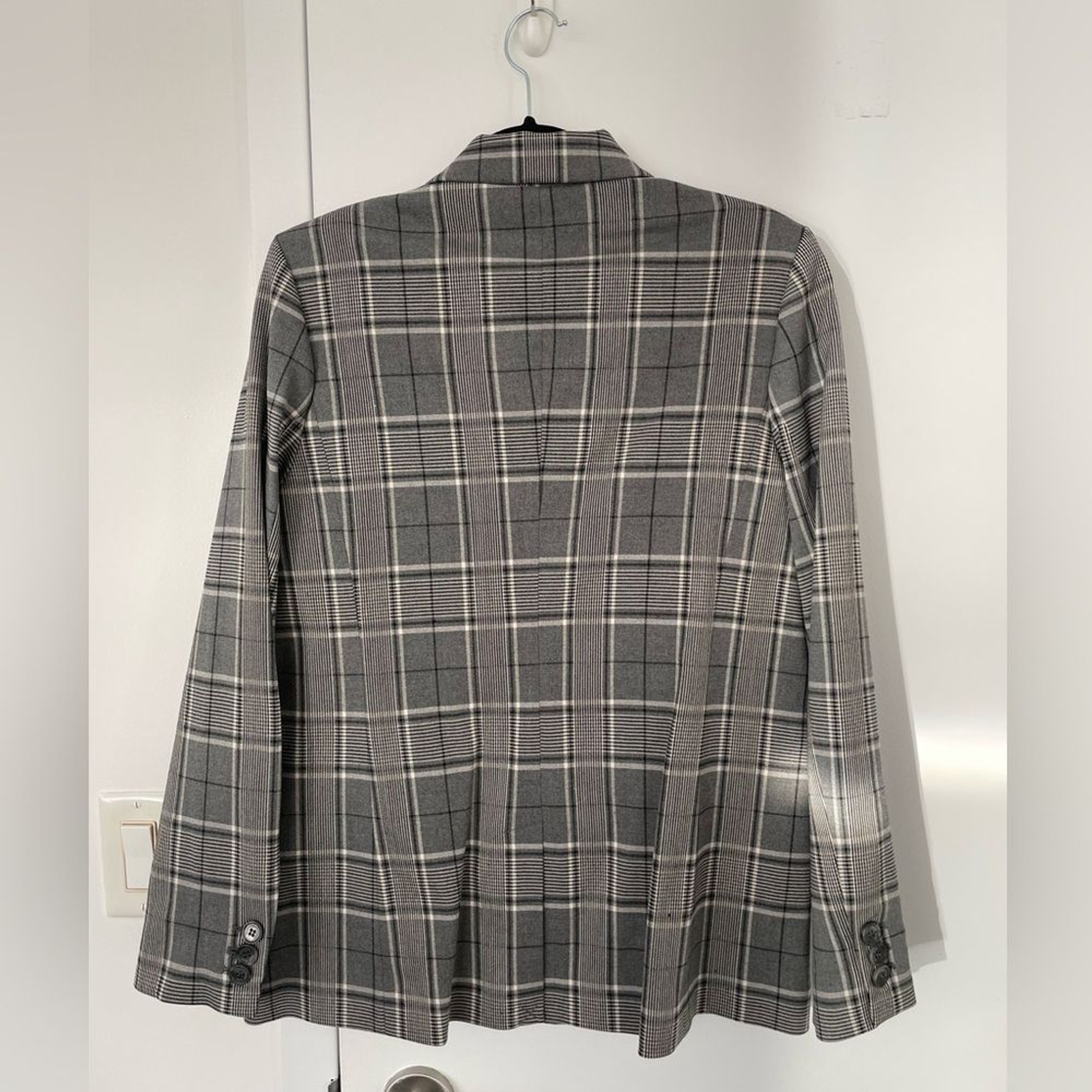 Anine Bing Madeleine Blazer in grey plaid NWT