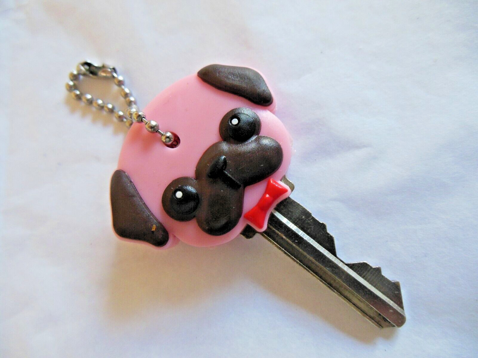 Pink Puppy ** Key Cover 3-D keychain *{ soft silicone } ** Free Shipping