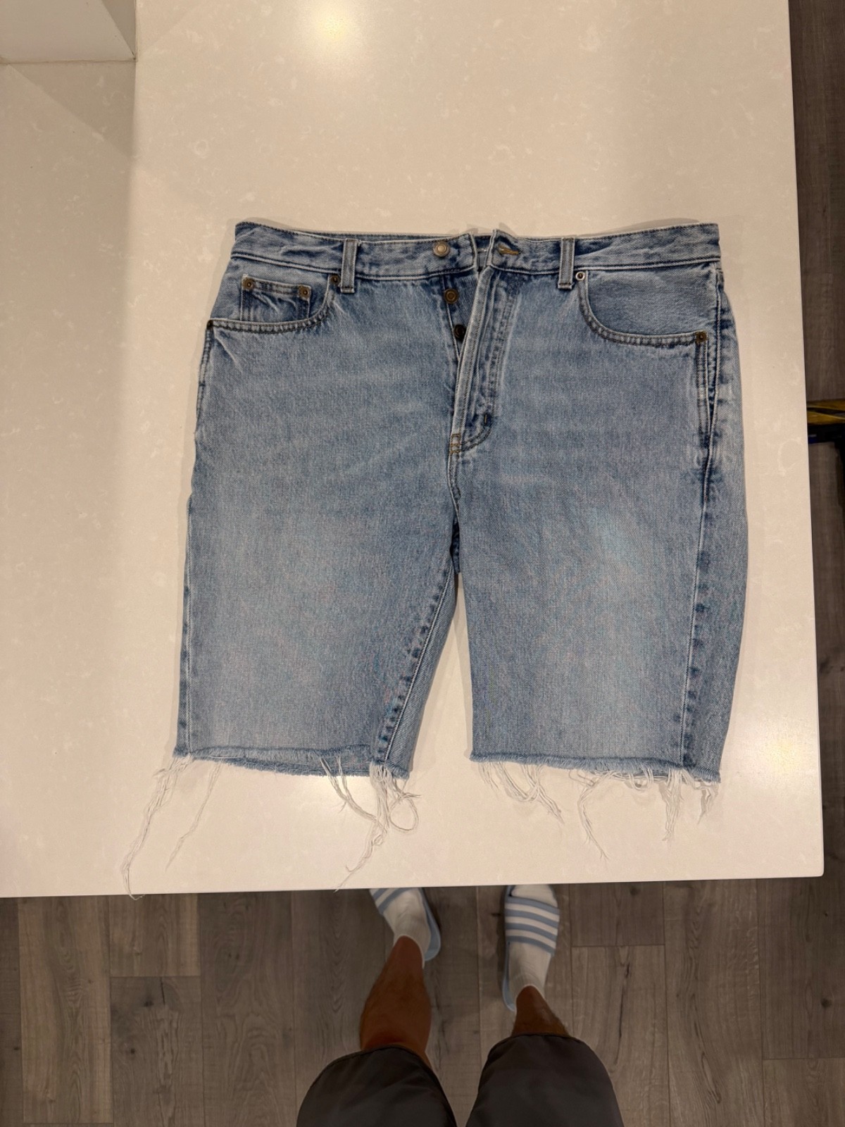 Saint Laurent Santa Monica Blue Denim Shorts (Men Size 32)