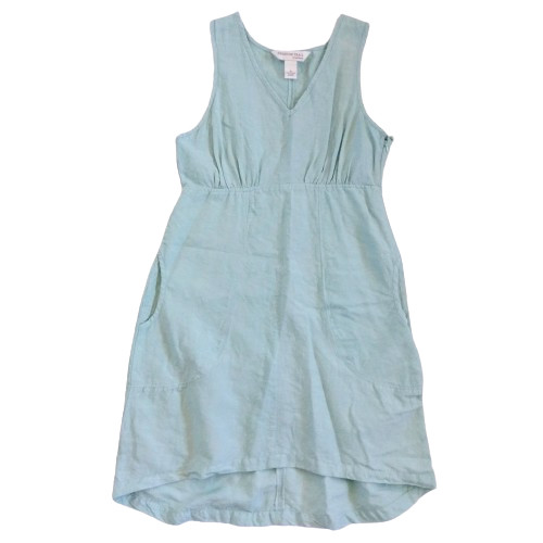 Freedom Trail by Kyodan Linen Blend Midi Dress Size M Mint Green Pockets