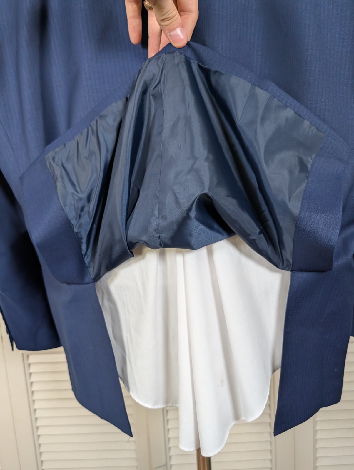 Stafford 2 Piece suit Mens 56R Pants 56×28 Big And Tall Super Suit Solid Blue