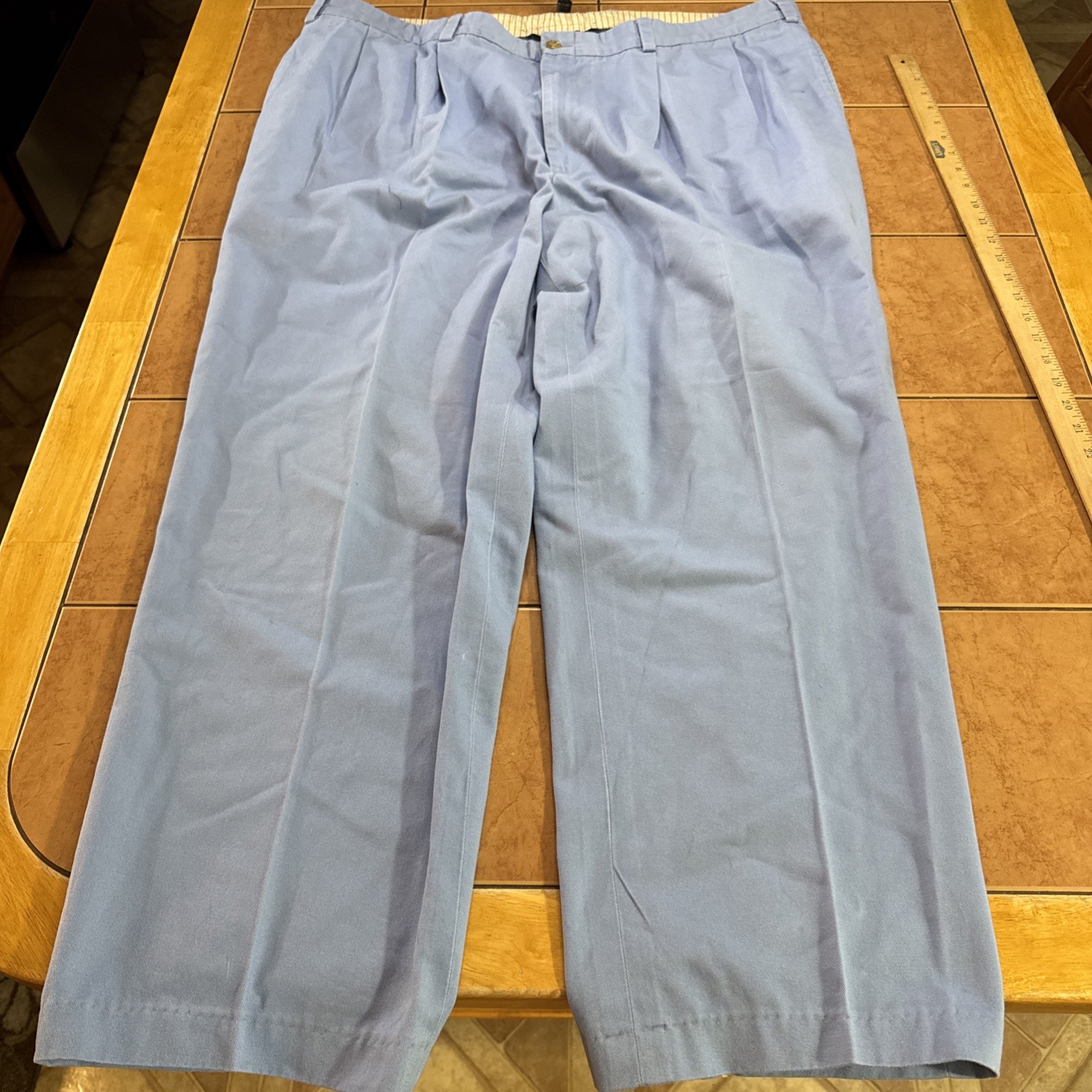 Bills Khakis M1RPL Pants 44 x 29 Blue Relaxed Fit Pleated Cotton Chino Made USA