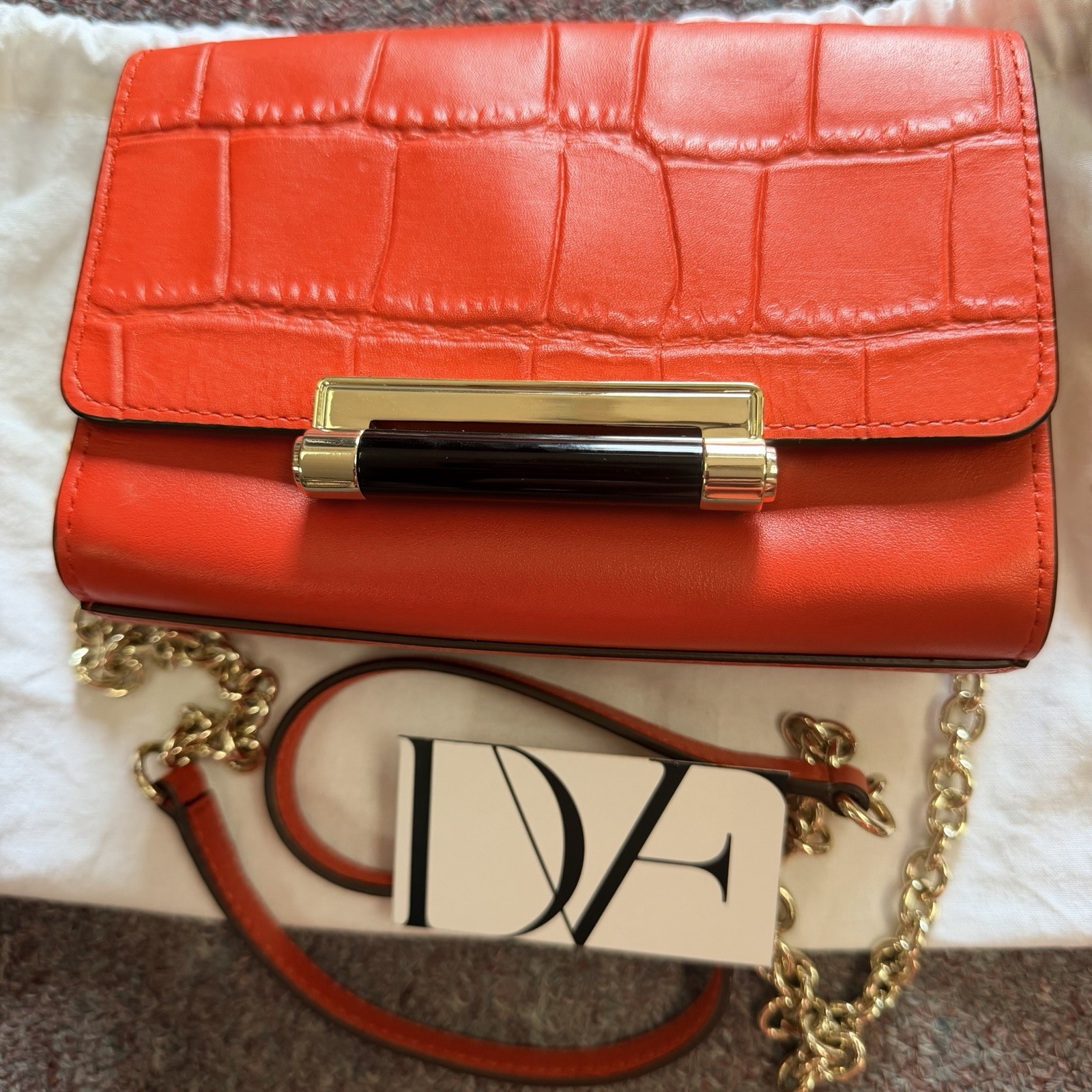 Diane Von Furstenburg 440 Mico Mini Embossed Croc – NWT – Crossbody