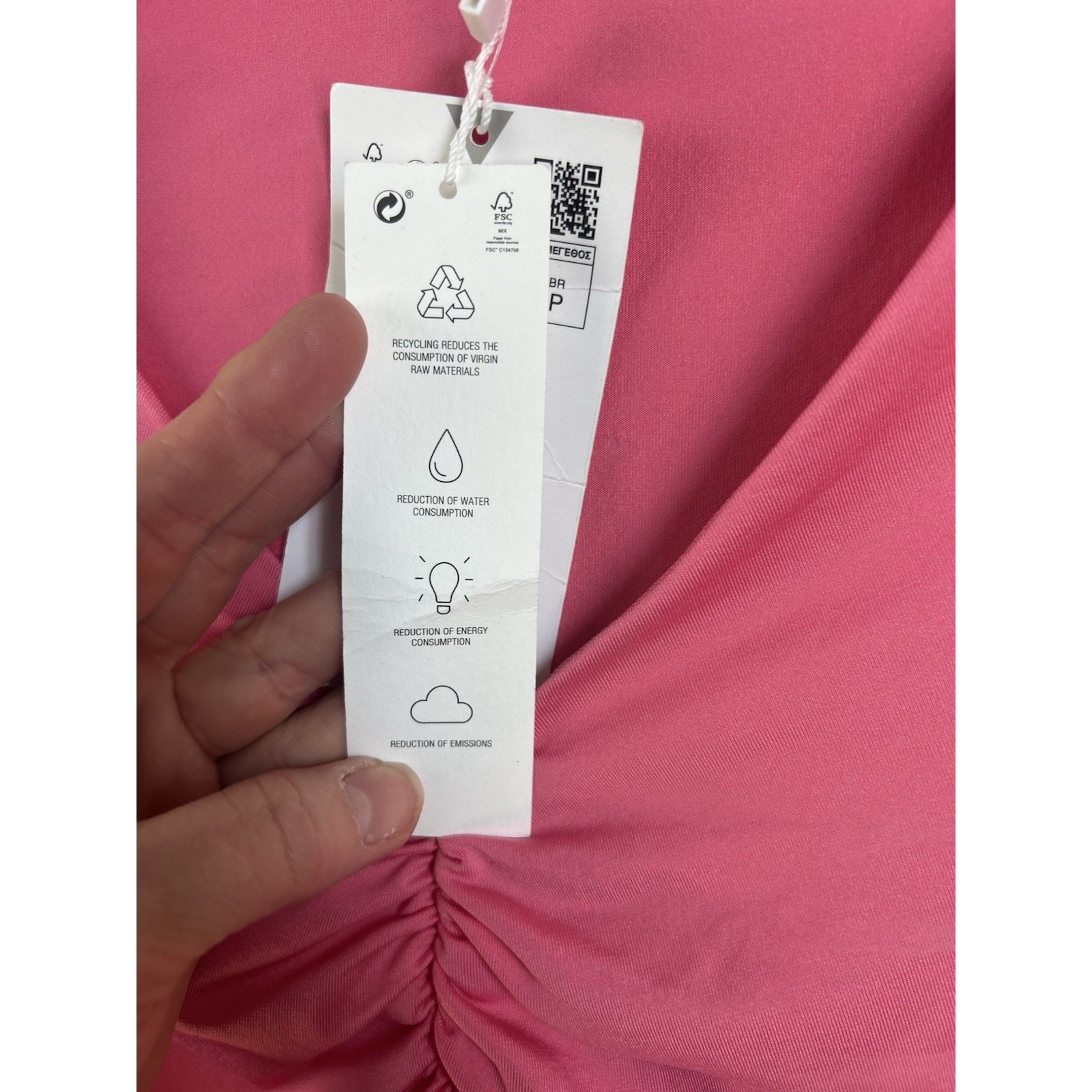 NWT Zara Ruched Effect Long Sleeve Thong Bodysuit Bright Pink Small Barbiecore