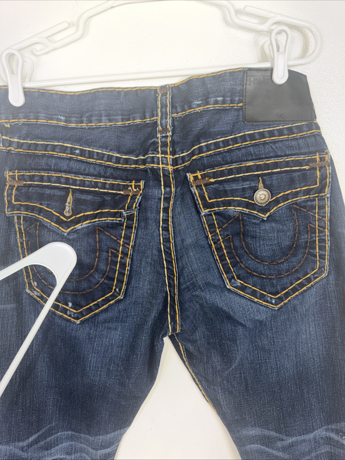 Men’s True Religion Ricky Relaxed Straight Denim Blue Jeans Men’s Size 34×32