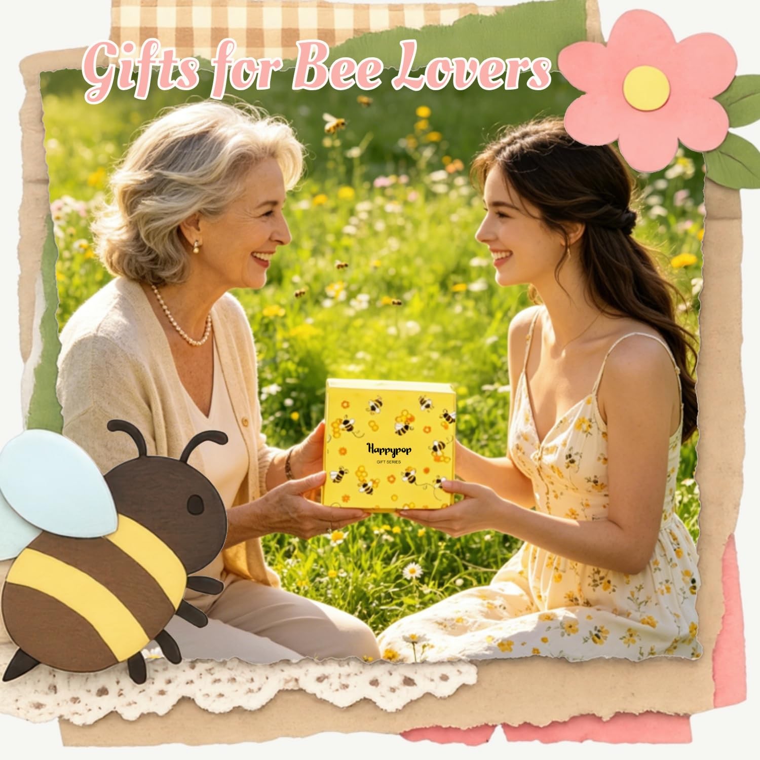 HAPPYPOP Bee Gifts for Women – Bumblebee Yellow Socks for Nature Lovers Teens…