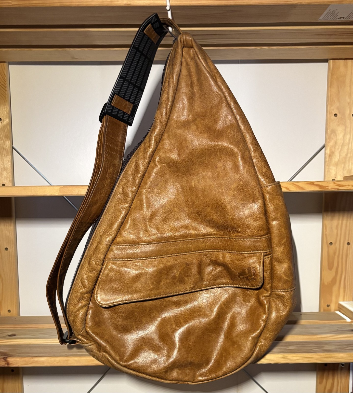 AmeriBag Vintage Leather Back Bag Shoulder Sling Bag Crossbody USA Made Brown