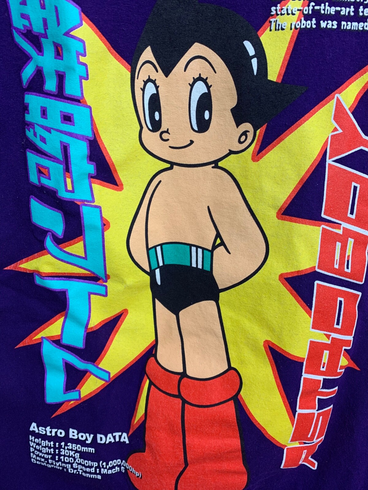 Astro Boy Tozuka Productions Rare Japanese Anime Purple T-shirt SZ M EUC