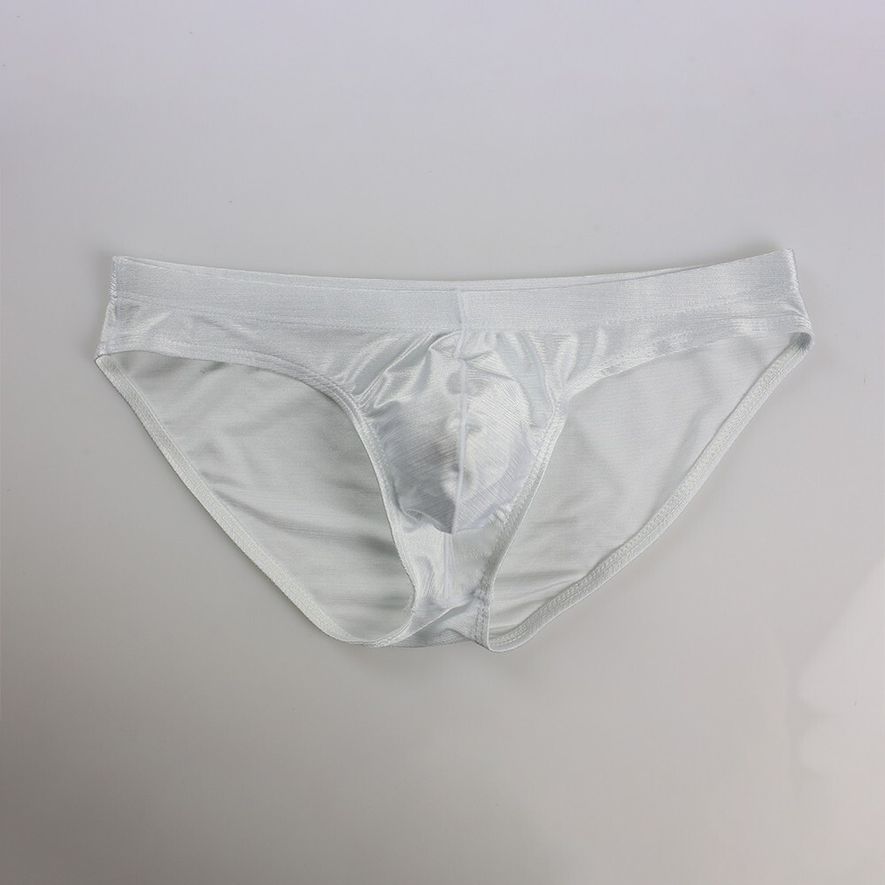 Men’s Sexy Nylon Briefs Cool Ice Silk Low-rise Underwear Bikini Pouch Panties