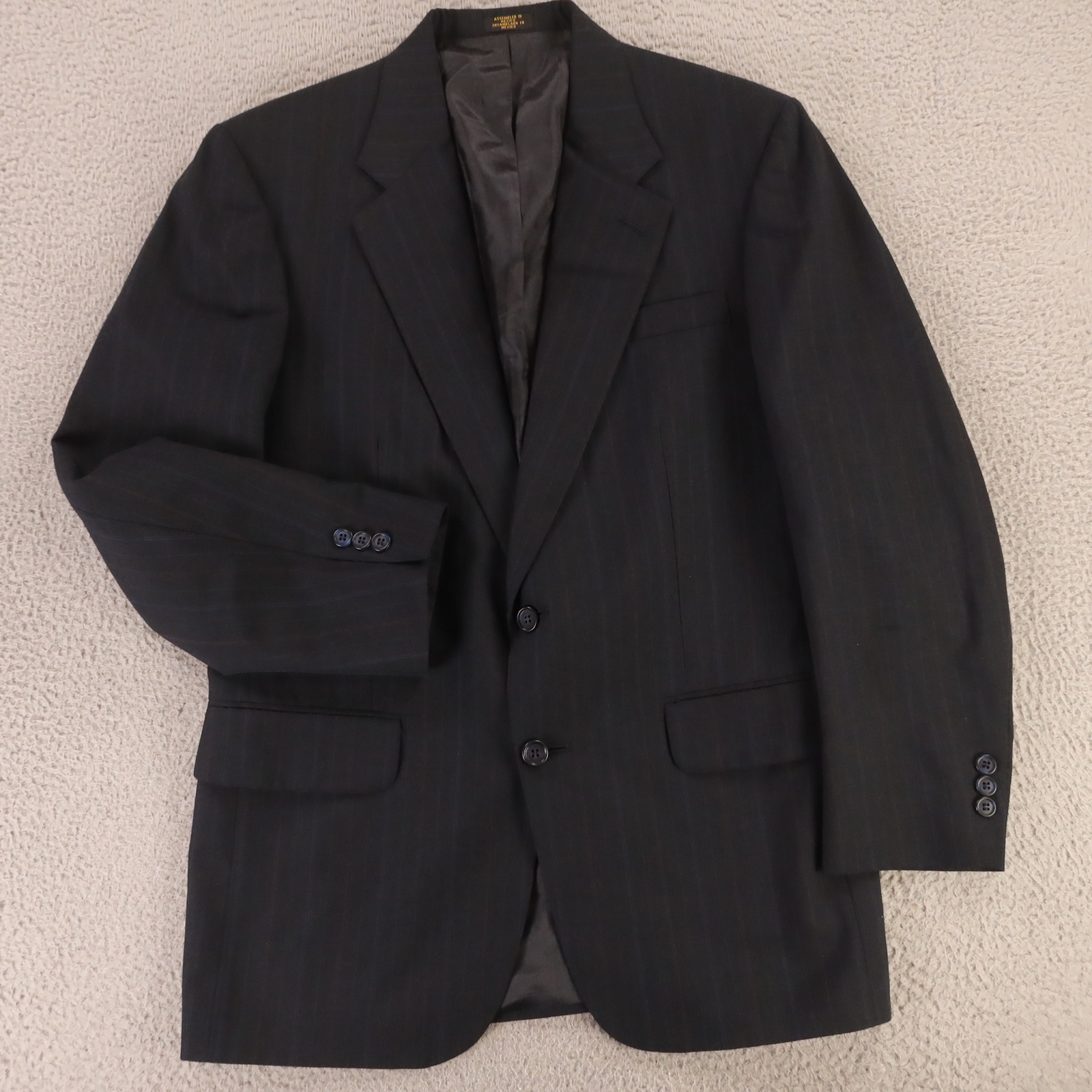 Towncraft Jacket S Blue Pinstripe Wool Polyester Worsted Wool Twill Blazer 38R
