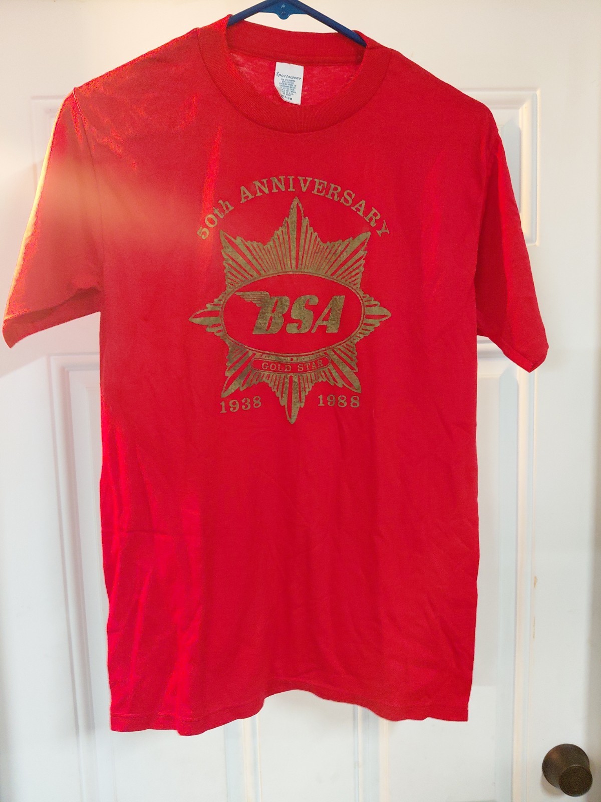 VINTAGE SINGLE STITCH BSA Motorcycle T-Shirt 1988 50TH ANNIVERSARY MEDIUM
