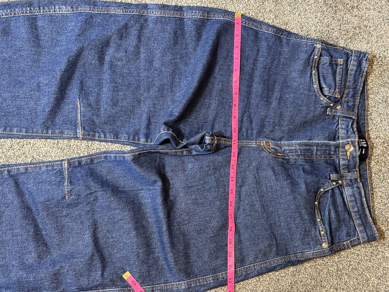 Gap Barrel High Rise Studded Relaxed Tapered Jeans Womens 29 Blue Med Wash Denim