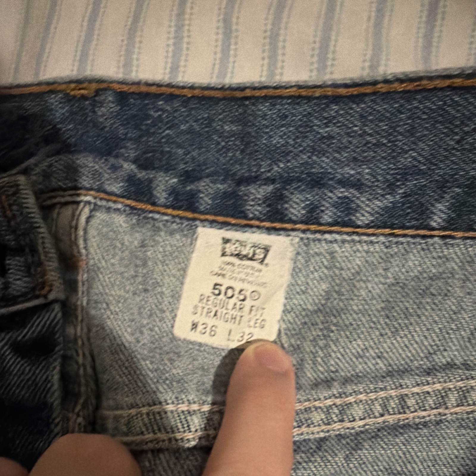 VTG Levi’s 505 34×30 Regular Fit Straight Leg Blue Denim Jeans Made in USA 00s